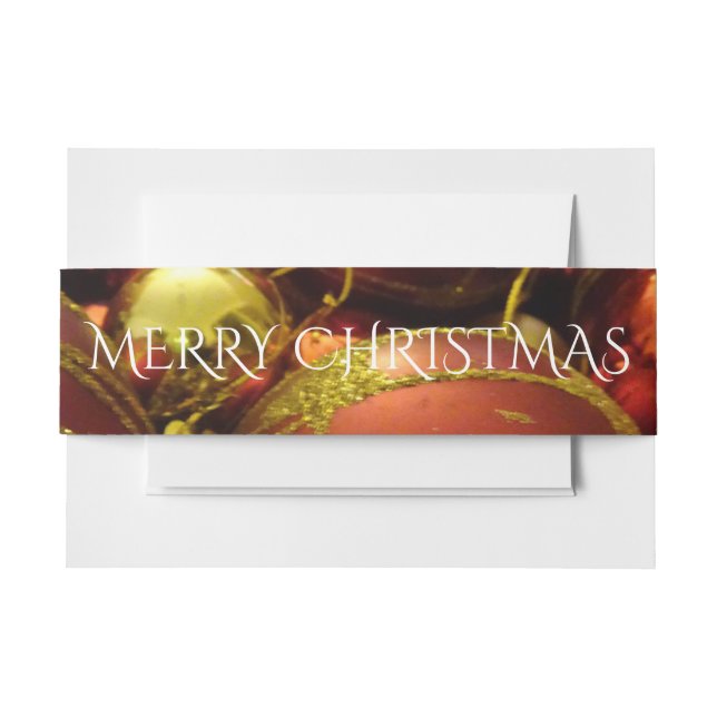 Christmas Baubles Invitation Belly Band (Front Example)