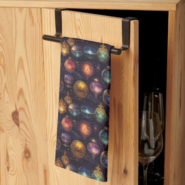 Christmas Baubles Kitchen Towel (Thirds Fold)