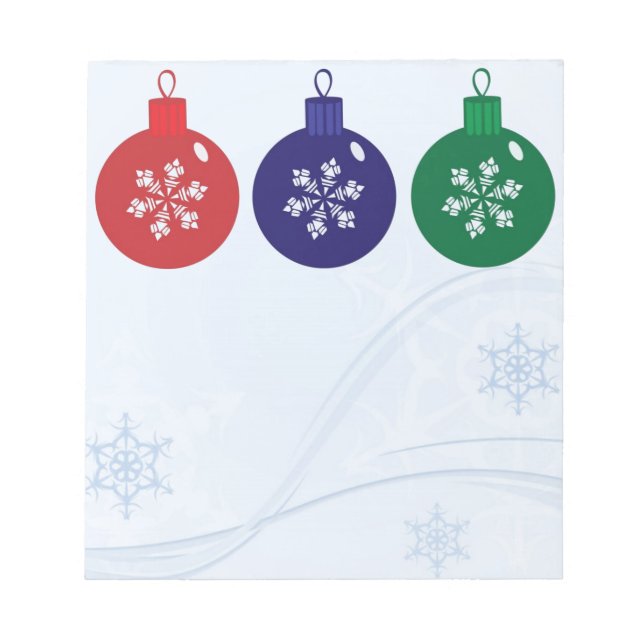 Christmas Baubles Notepad (Front)