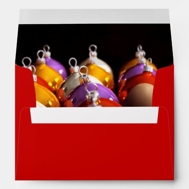Christmas Baubles Personalized Merry Christmas env Envelopes (Back (Bottom))