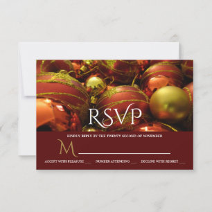 Christmas Baubles RSVP Card