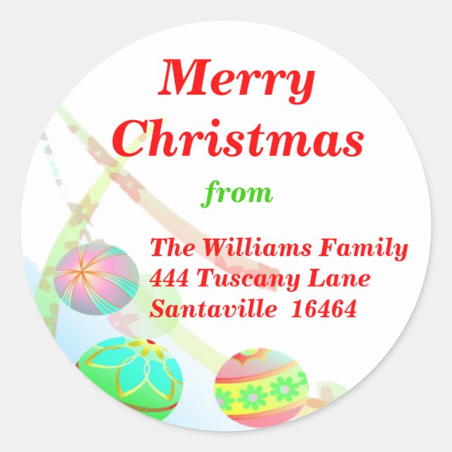 Christmas Baubles Sticker - Large (Front)