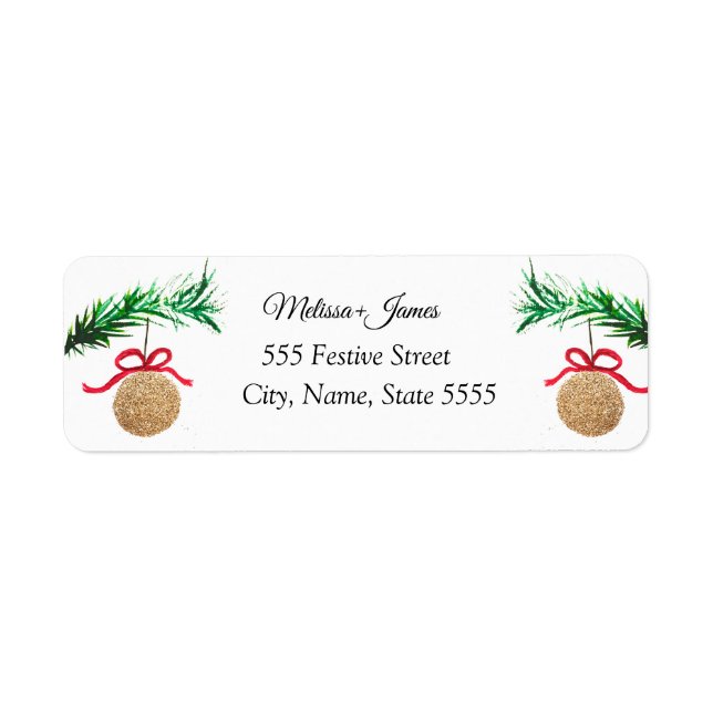 Christmas Baubles Vintage Retro Pine Wedding  (Front)
