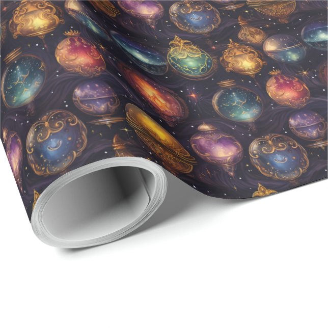 Christmas Baubles Wrapping Paper (Roll Corner)
