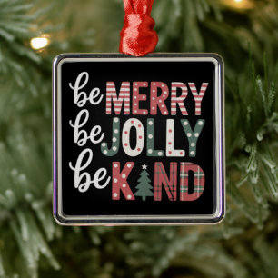 Christmas Be Kind Teacher Merry Xmas Tree Jolly Metal Ornament