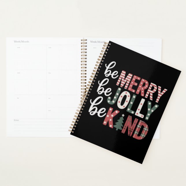 Christmas Be Kind Teacher Merry Xmas Tree Jolly  Planner (Display)