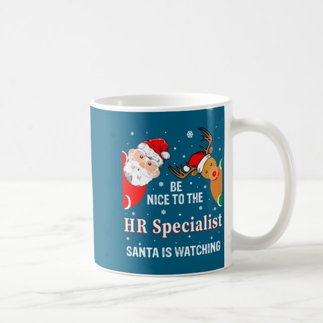 Christmas Be Nice To The Hr Specialist Santa Long  Coffee Mug (Right)