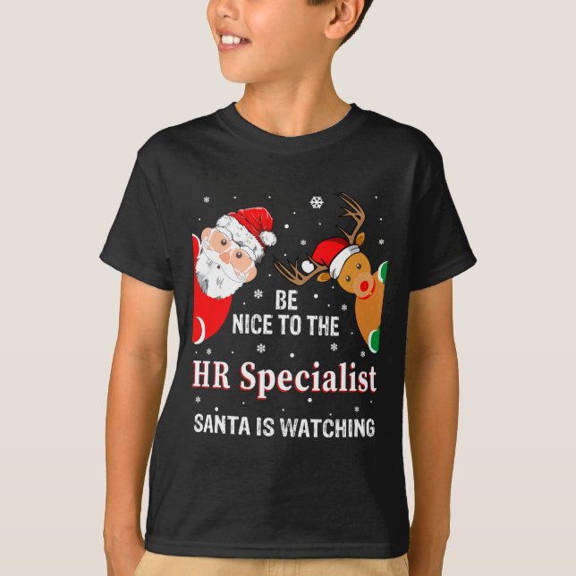 Christmas Be Nice To The Hr Specialist Santa Long  T-Shirt (Front)