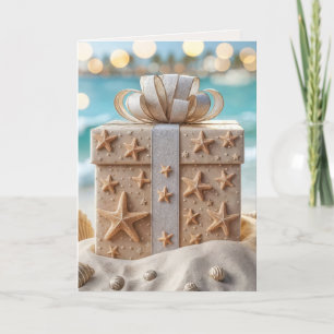 Christmas Beach Gift With Starfish Card
