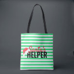 Christmas Beach Santa's Helper Green Monogram Tote<br><div class="desc">Customize this tote with your initial! Available in many colours. Get in the Christmas spirit with a little santa hat. Santa's Helper tote.  Darker Version  will be available soon.</div>