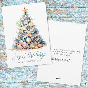 Christmas Beach Seasons Greetings Holiday Card