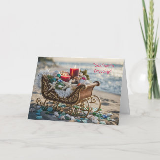 Christmas Beach Seasons Greetings Starfish  Card