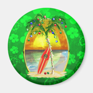 Christmas Beach Sunset Magnet