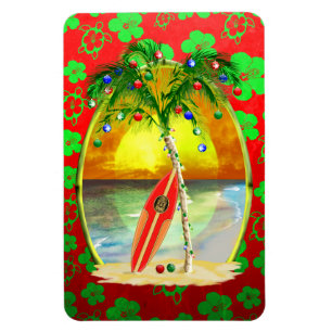 Christmas Beach Sunset Magnet