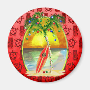 Christmas Beach Sunset Magnet