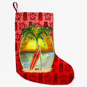Christmas Beach Sunset Small Christmas Stocking