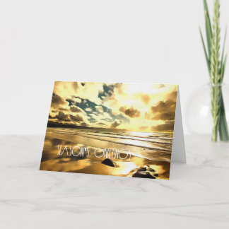 Christmas / Beach theme, Ocean, Waves, Sand, Water Holiday Card