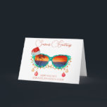 Christmas Beach tropical Sun Glasses  Card<br><div class="desc">This design may be personalized by choosing the Edit Design option. You may also transfer onto other items. Contact me at colorflowcreations@gmail.com or use the chat option at the top of the page if you wish to have this design on another product or need assistance. See more of my designs...</div>
