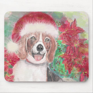 Christmas Beagle - Customized Mouse Pad