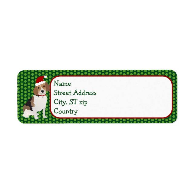 Christmas Beagle Return Address Label (Front)