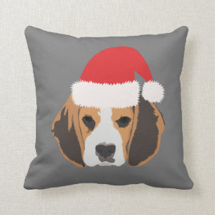 Christmas Beagle Throw Pillow
