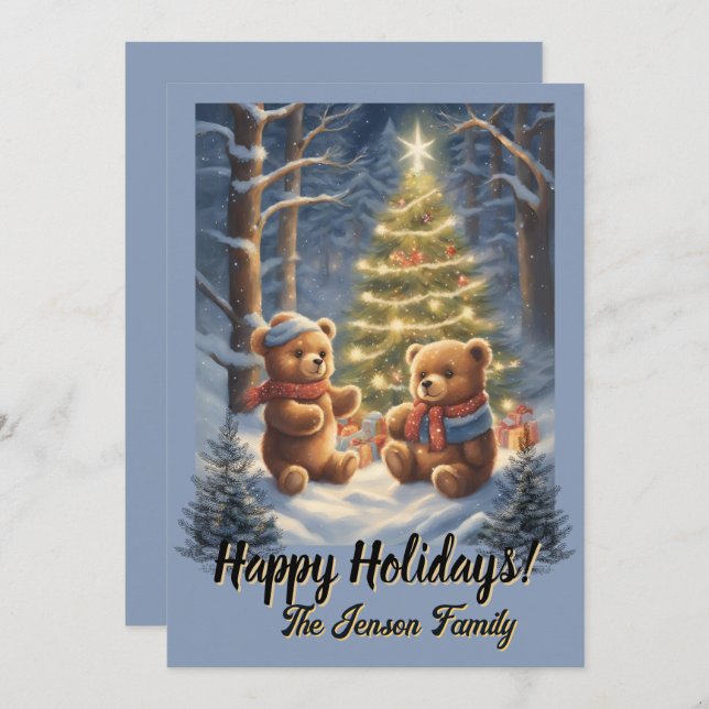 Christmas bear 17, Happy Holidays, Christmas card (Front/Back)