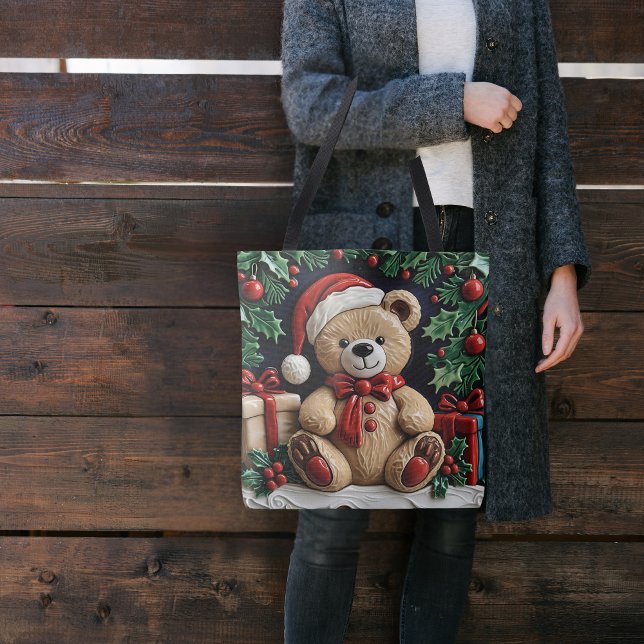 Christmas Bear and Presents Tote Bag (Creator Uploaded)