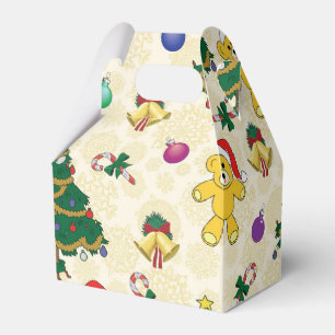 Christmas bear,bells and tree favor box