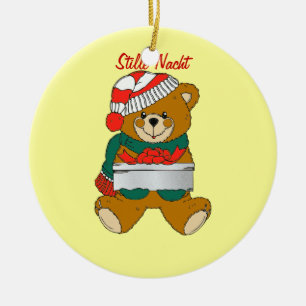 Christmas Bear Ceramic Ornament