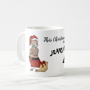 Christmas Bear Changing Jeans for Leggings Coffee Mug