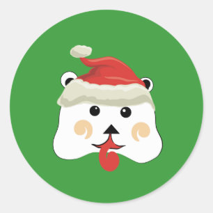 Christmas Bear Classic Round Sticker