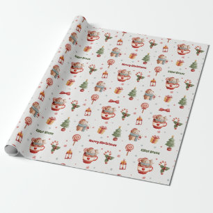 Christmas Bear Gift Wrap - Personalized Wrapping
