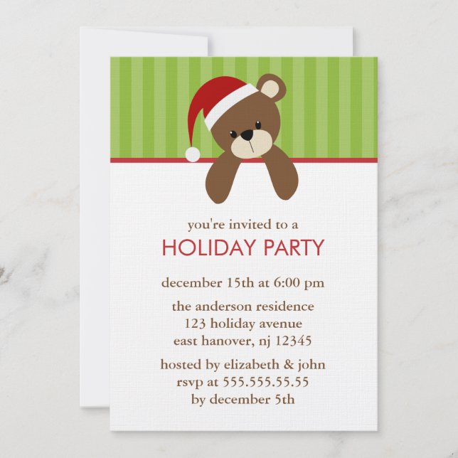 Christmas Bear Invitations (Front)