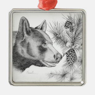 Christmas-Bear-Merry Christmas Metal Ornament