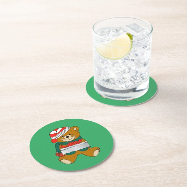 Christmas Bear Paper Coaster (Insitu)