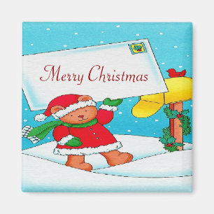 Christmas Bear Post - Magnet Carré