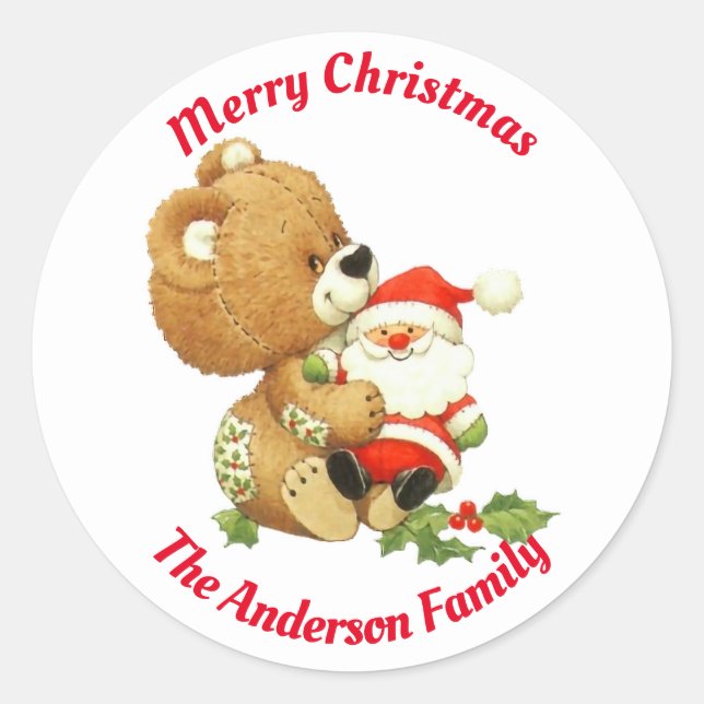 Christmas Bear Sticker (Front)