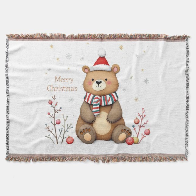 Christmas Bear Throw Blanket (Front)