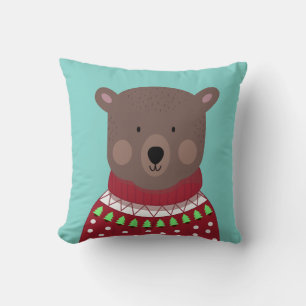 Christmas Bear Throw Pillow