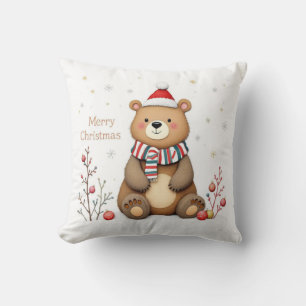Christmas Bear Throw Pillow