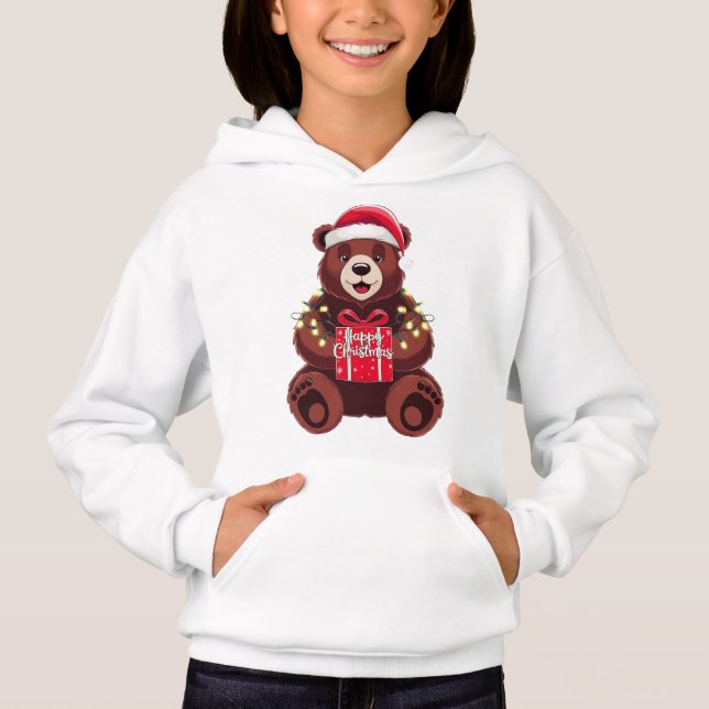 Christmas Bear with Gift and Lights (Front)