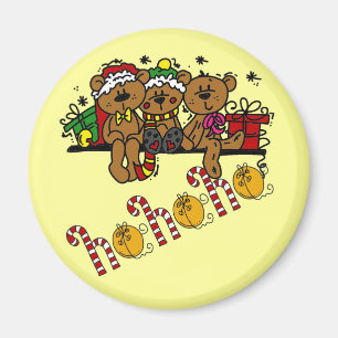 Christmas Bears and Jingle Bells Magnet