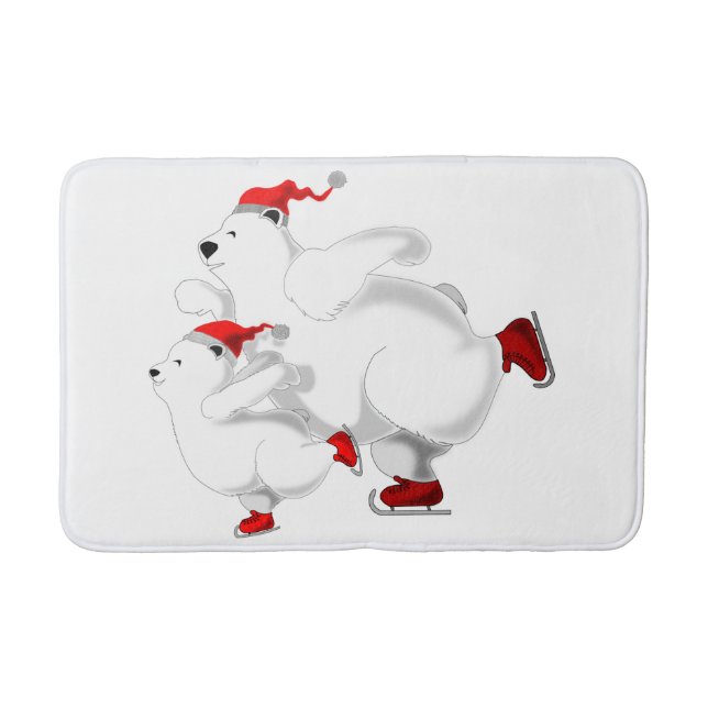 Christmas Bears Bath Mat - Customizable (Front)