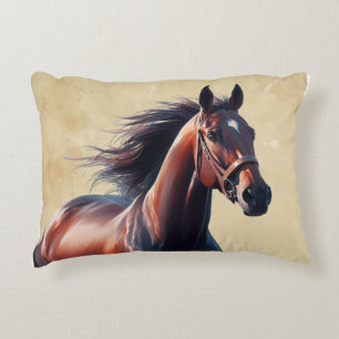 Christmas Beautiful Brown Horse  Accent Pillow