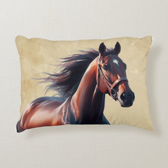 Christmas Beautiful Brown Horse  Accent Pillow (Front)