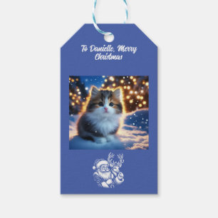  Christmas Beautiful Kitten  Gift Tags