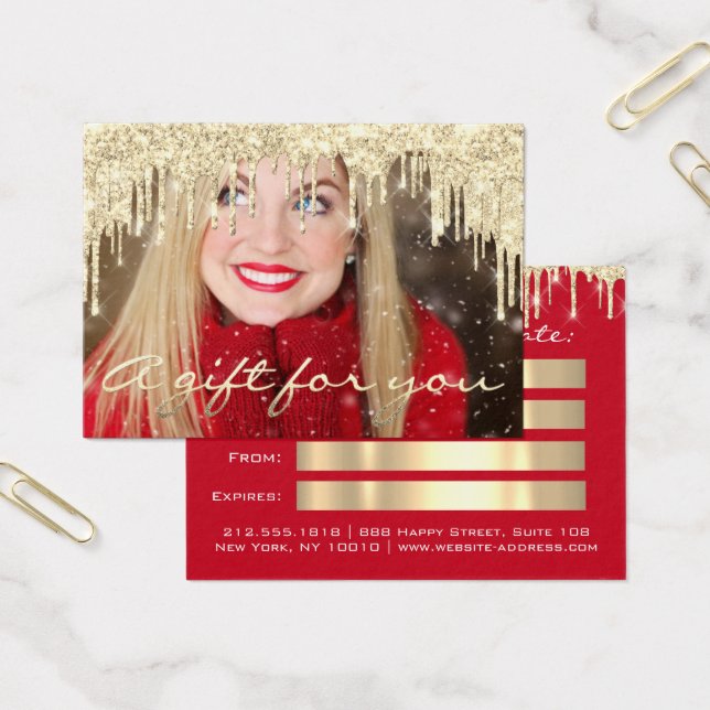 Christmas Beauty Salon Gold Certificat cadeau (Bureau)