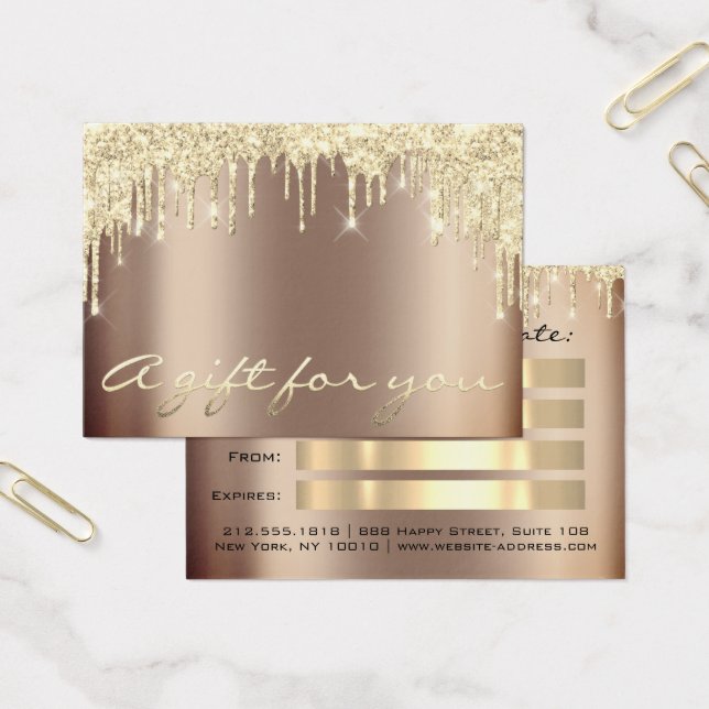 Christmas Beauty Salon Gold Certificat Cadeau (Bureau)