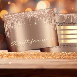 Christmas Beauty Salon Gold Gift Certificate VIP