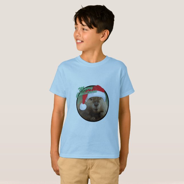Christmas Beaver - Kids' Basic T-Shirt (Front Full)